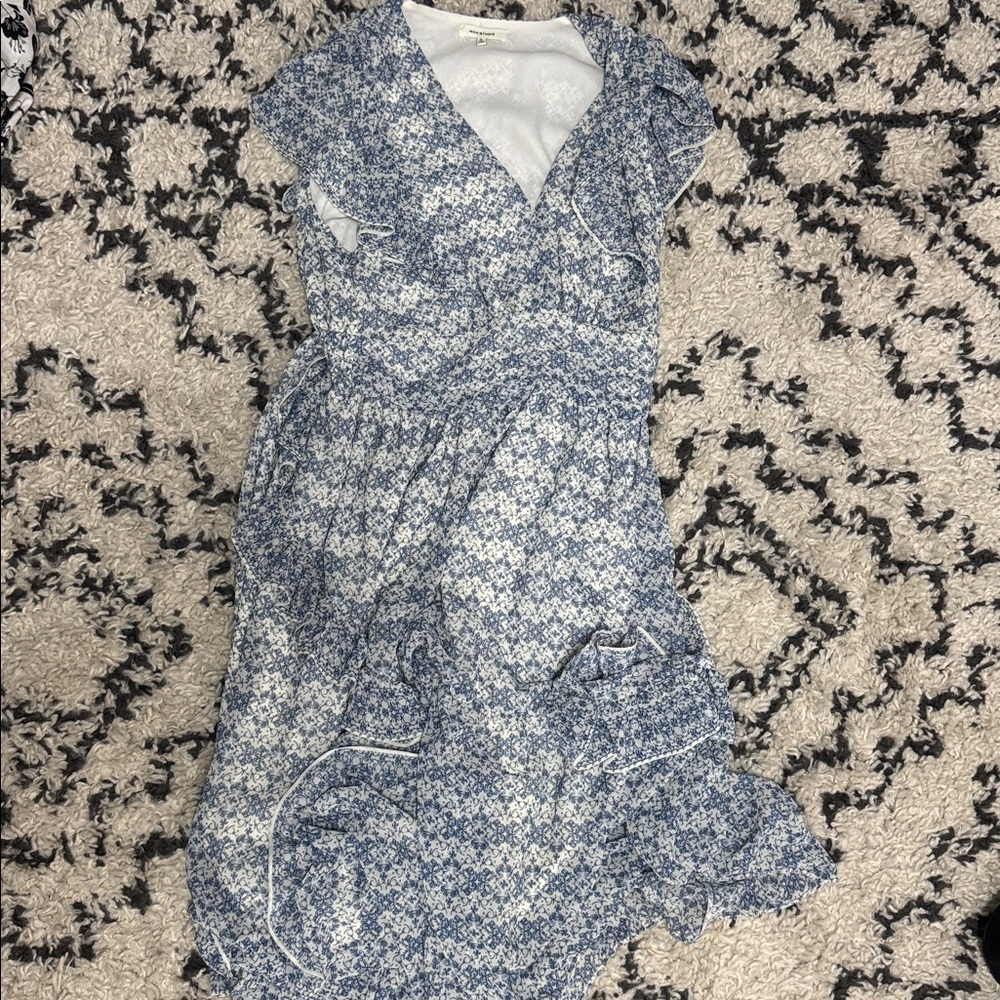 Max Studio Blue and White Maxi Dress